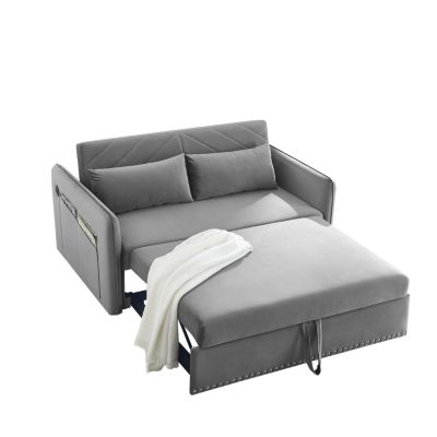 3-in-1 Pull-Out Sofa Sleeper with Pillows