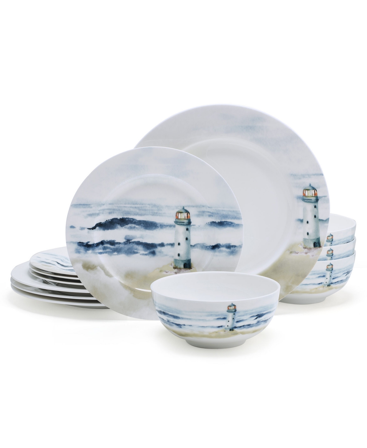 Mikasa Seaside Bone China 12 Piece Dinnerware Set, Service For 4 In Assorted