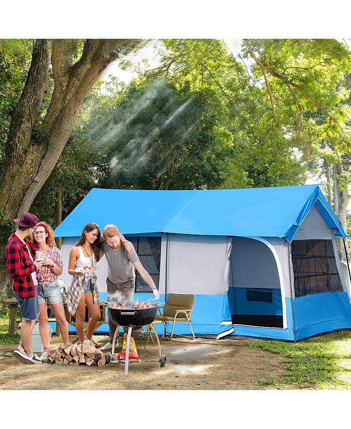 Outsunny Large Camping Tent HeavyDuty, Spacious for Groups, Eight to