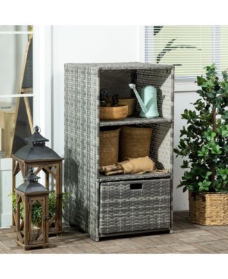 PE Rat Pool Towel Rack with 2 Storage Shelves Basket