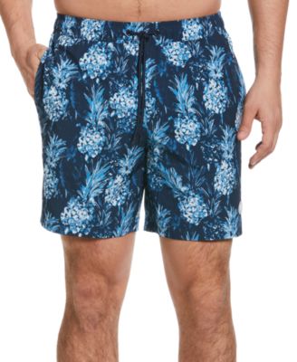 Cubavera - Men's Moisture-Wicking Stretch Pineapple-Print 7" Swim Trunks