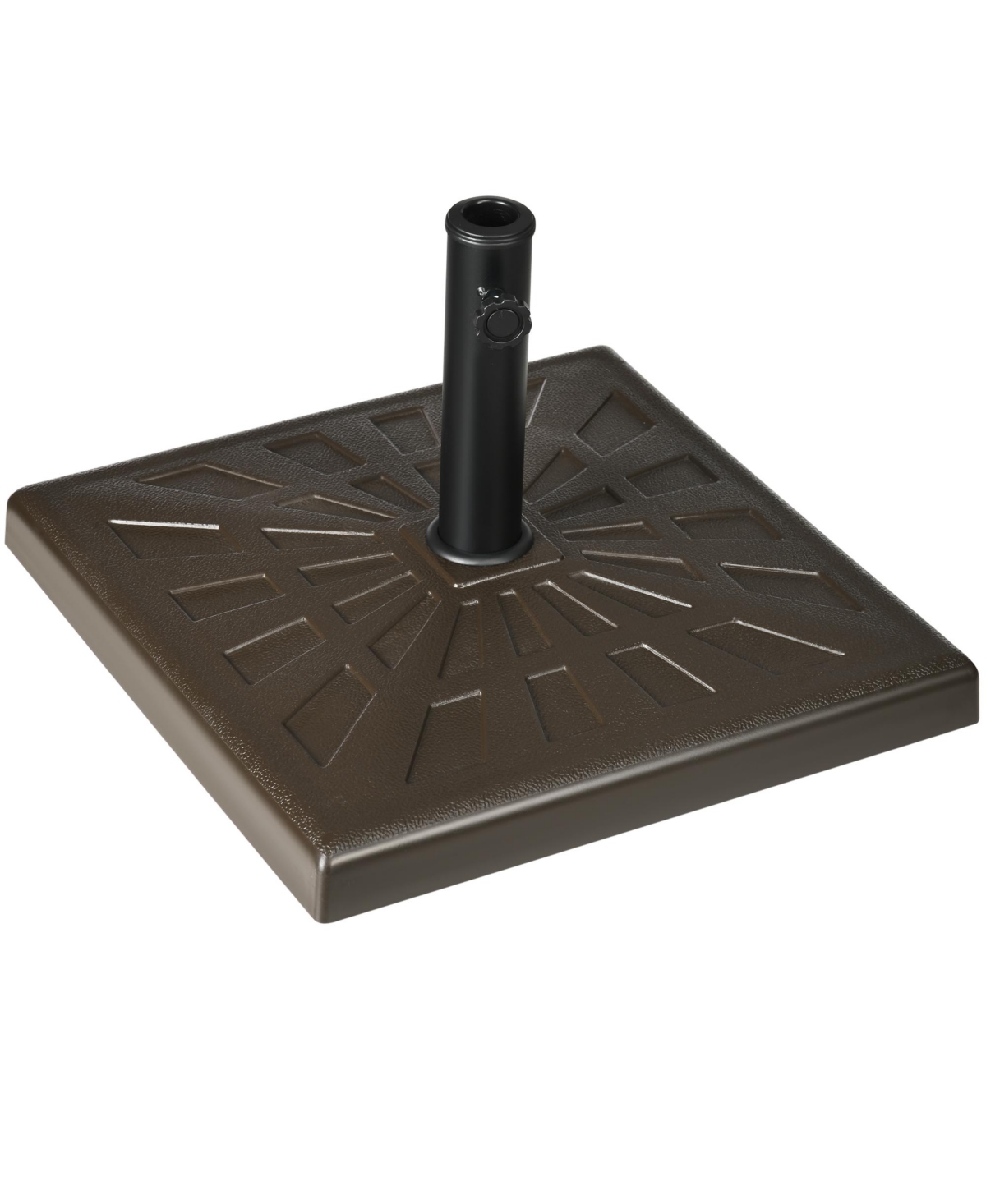 42lbs Resin Patio Umbrella Base, 20" Square Outdoor Umbrella Stand Holder for Parasol Poles 1.26", 1.5", and 1.9" Dia, Brown - Brown