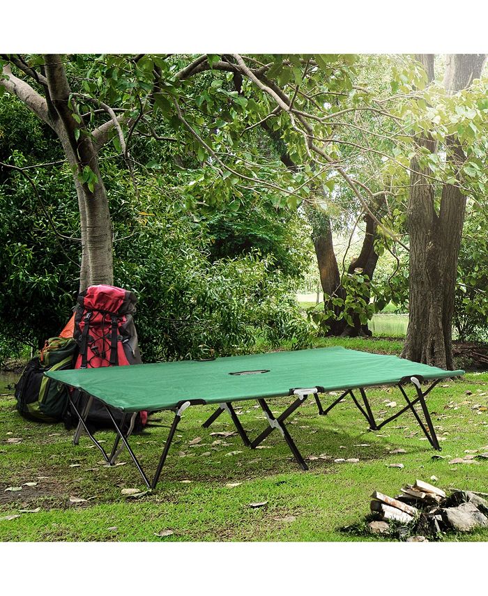 Outsunny 2 Person Folding Camping Cot for Adults, 50" Extra Wide