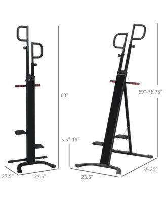 Folding Vertical Climber Height Adjustable with LCD Monitor and Wheels