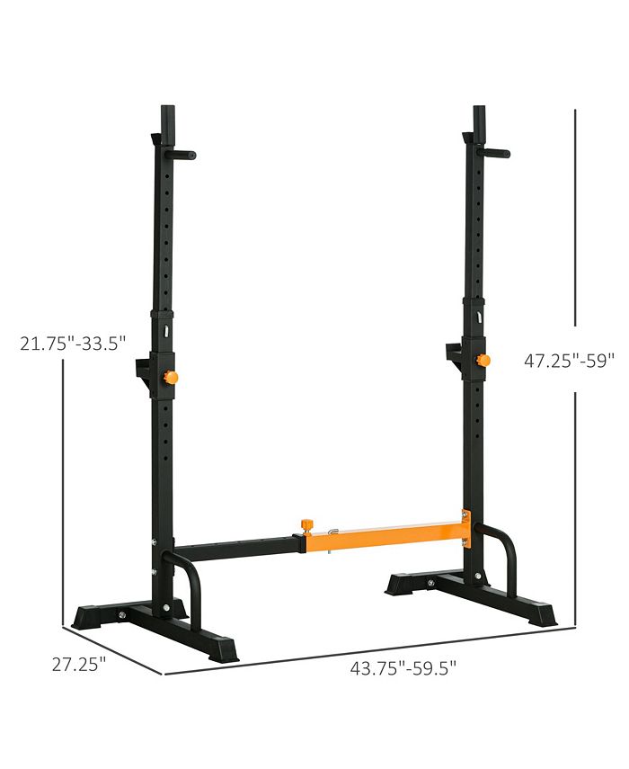 Soozier Adjustable Squat Rack With Pull Up Bar And Barbell Bar