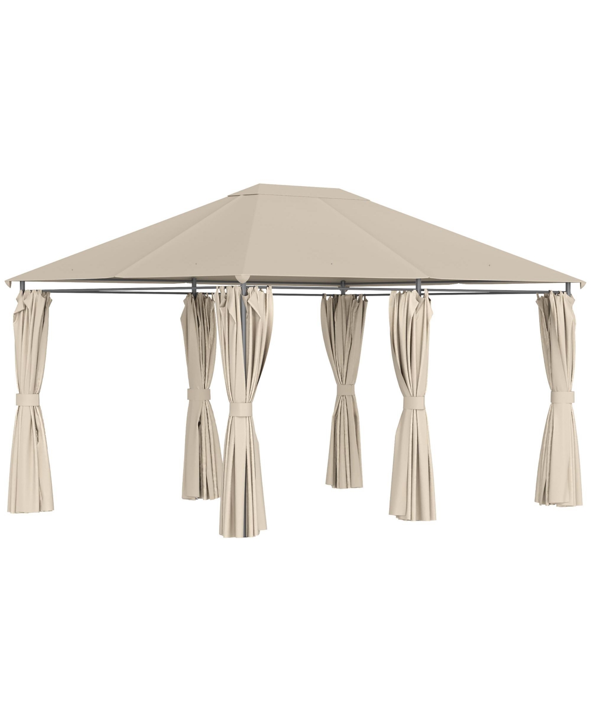 13' x 10' Steel Outdoor Patio Gazebo Pavilion Canopy Tent - Khaki