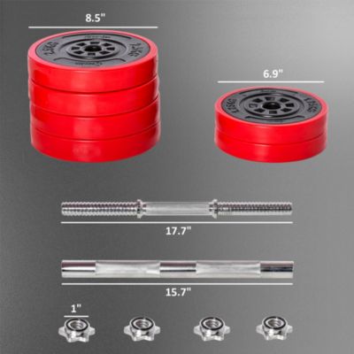 66 lb. 2-in-1 Dumbbell Barbell Set Made for Tight Grip