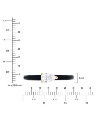 Cubic Zirconia & Enamel Ring in 14k Gold-Plated Sterling Silver