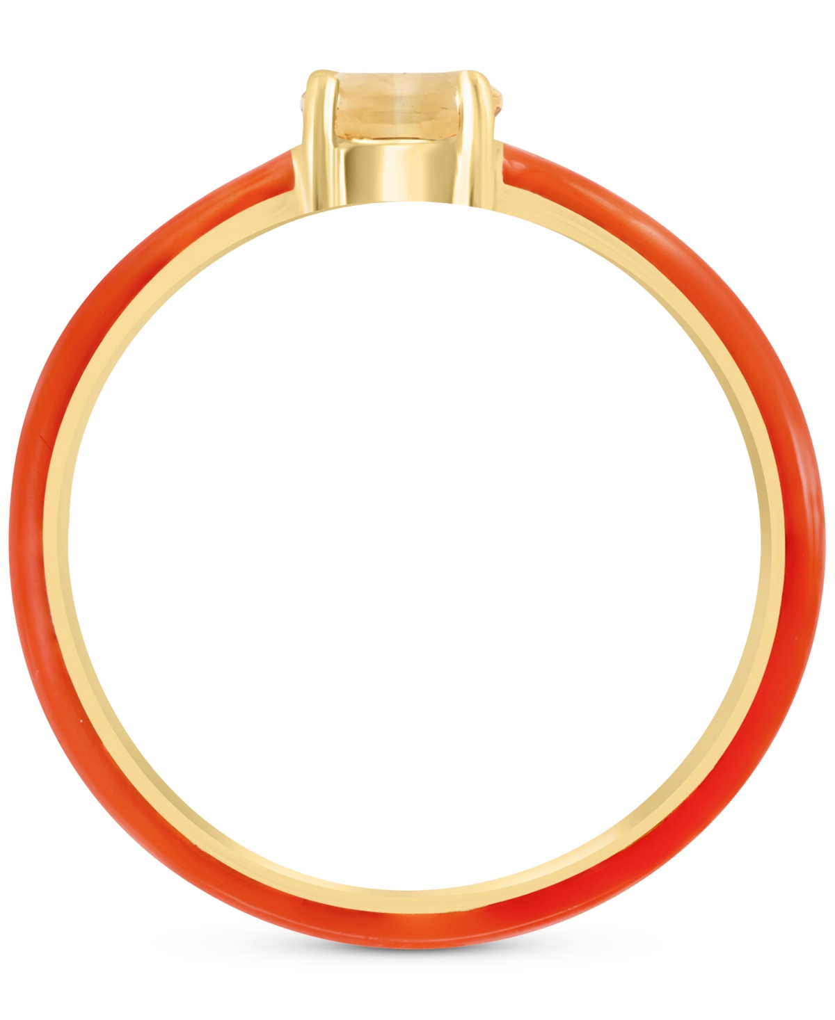Effy Pink Opal (1/6 ct. t.w.) & Enamel Ring in Sterling Silver (Also available in Amethyst, Garnet,and Blue Topaz) - Citrine