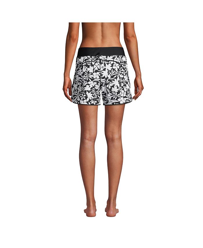 Lands' End Petite 5" Quick Dry Elastic Waist Board Shorts Swim Coverup