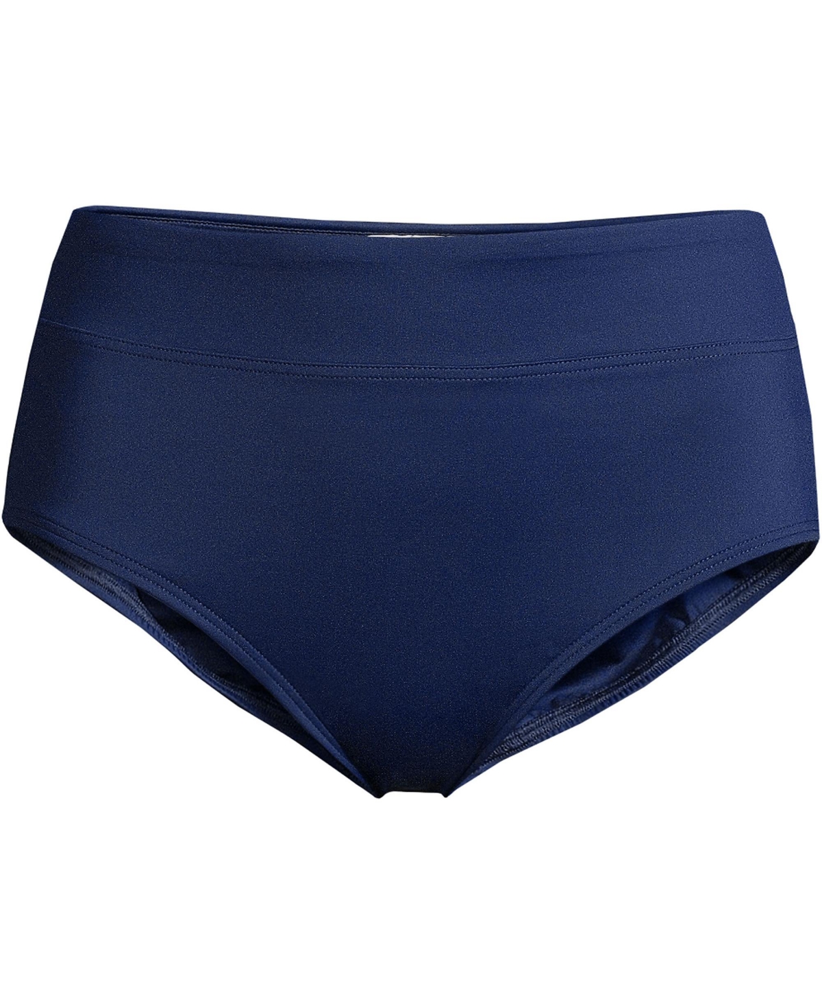 Petite Tummy Control High Waisted Bikini Swim Bottoms - Deep sea navy