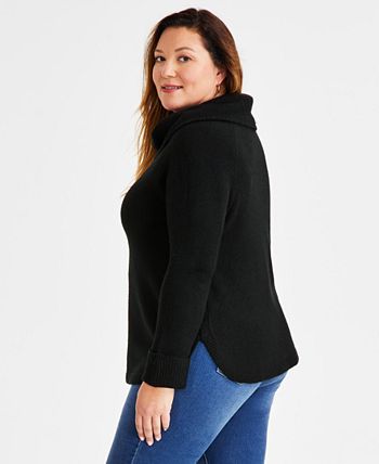 Plus cowl cheap neck sweater