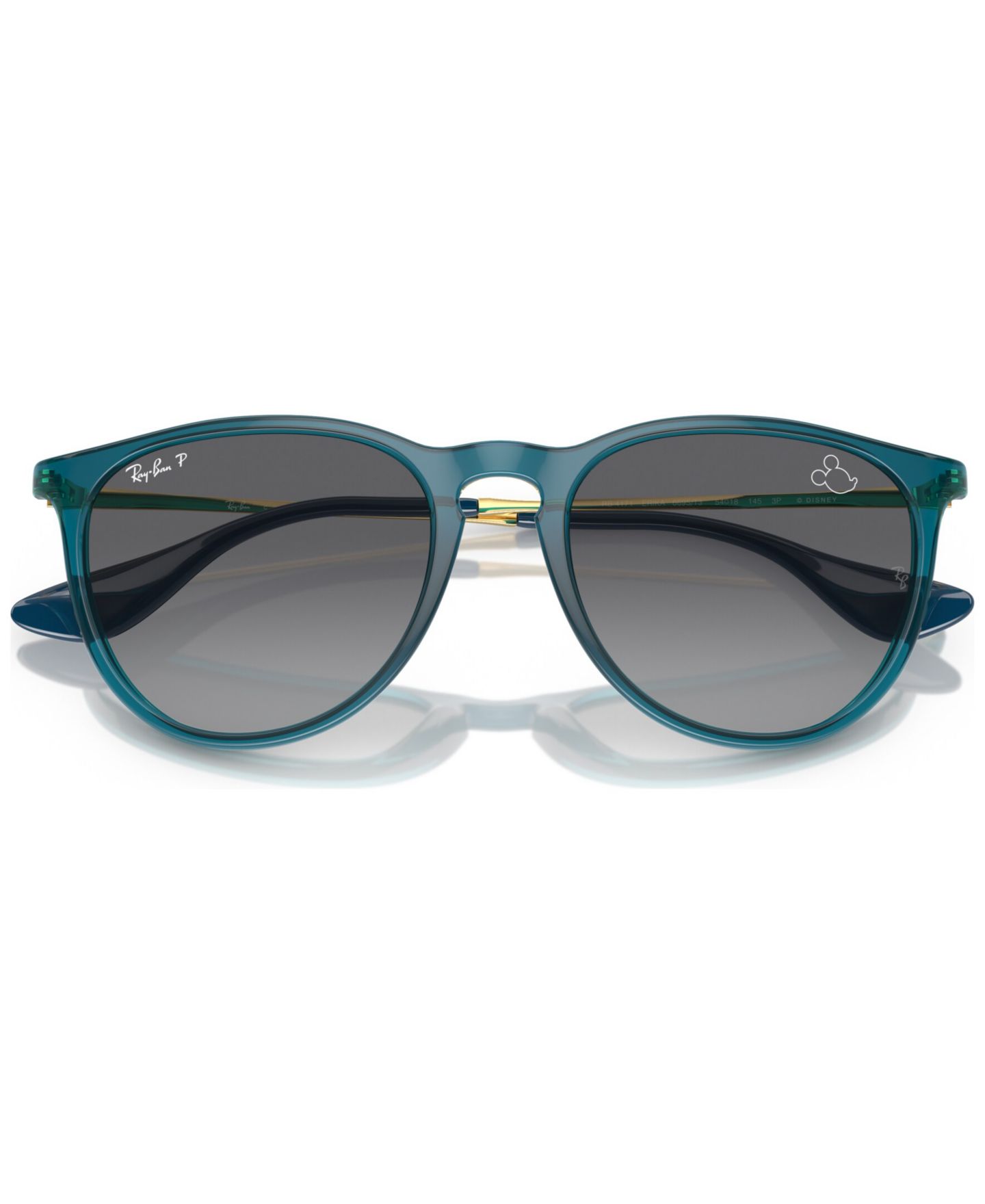 Женские солнцезащитные очки Ray-Ban Polarized Sunglasses, RB4171 Disney Collection Erika, цвет: Прозрачный бирюзовый — фото 5