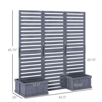 Freesding Outdoor Privacy Screen, 4 Self-Draining Planters,