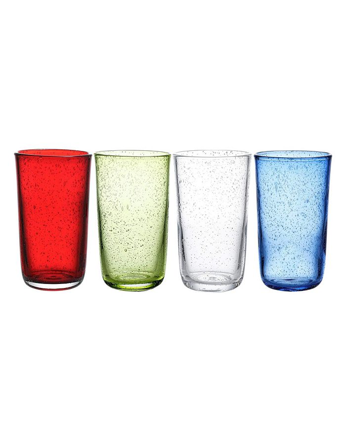 Whole Housewares Artisan Crafted Hand Blown Glass Tumblerscolored Bubble Water Glasses85 Oz 7367