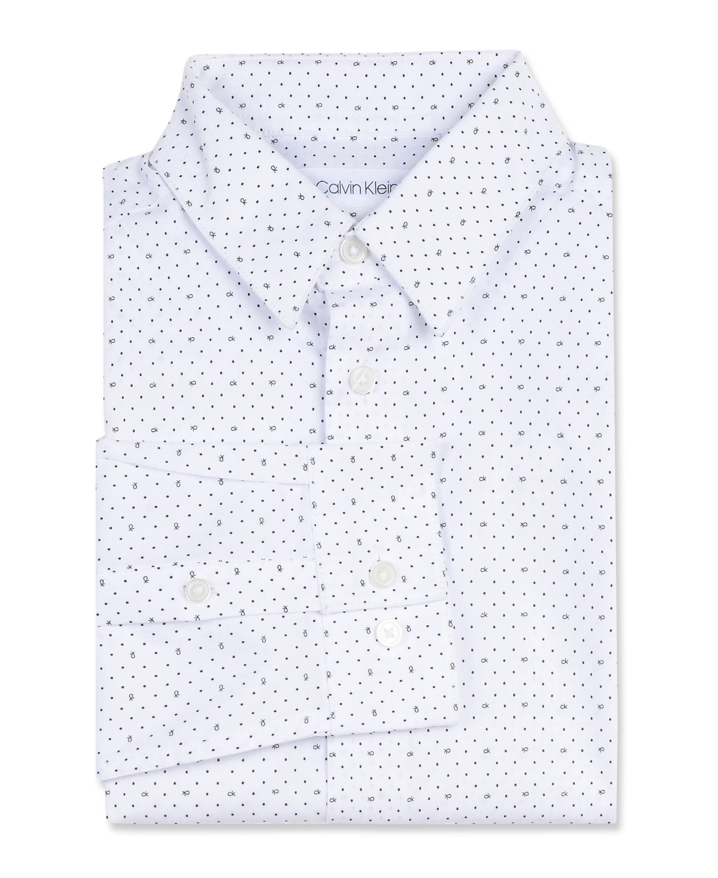Рубашка Calvin Klein Husky Slim-Fit Stretch Logo Dot-Print Dress Shirt для мальчиков — фото 1
