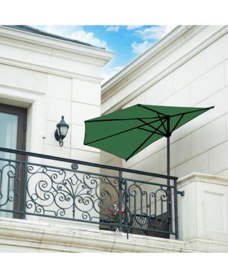 9 Ft Outdoor Patio Half Market Umbrella with Crank