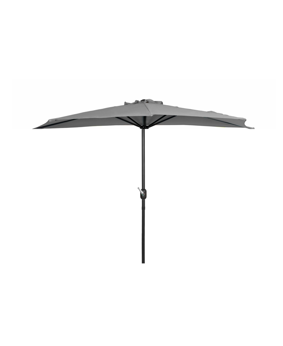 9 Ft Outdoor Patio Half Market Umbrella with Crank - White