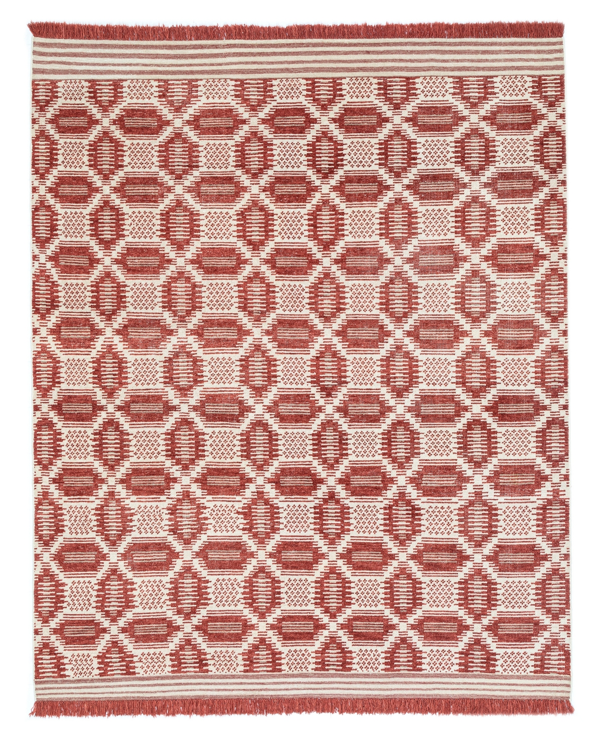NuStory Newell Turner Lover's Knot Coverlet I 7'6in x 9'6in Area Rug - Red