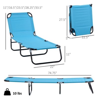 Foldable Reclining Pool and Beach Chair, Oxford, Sky