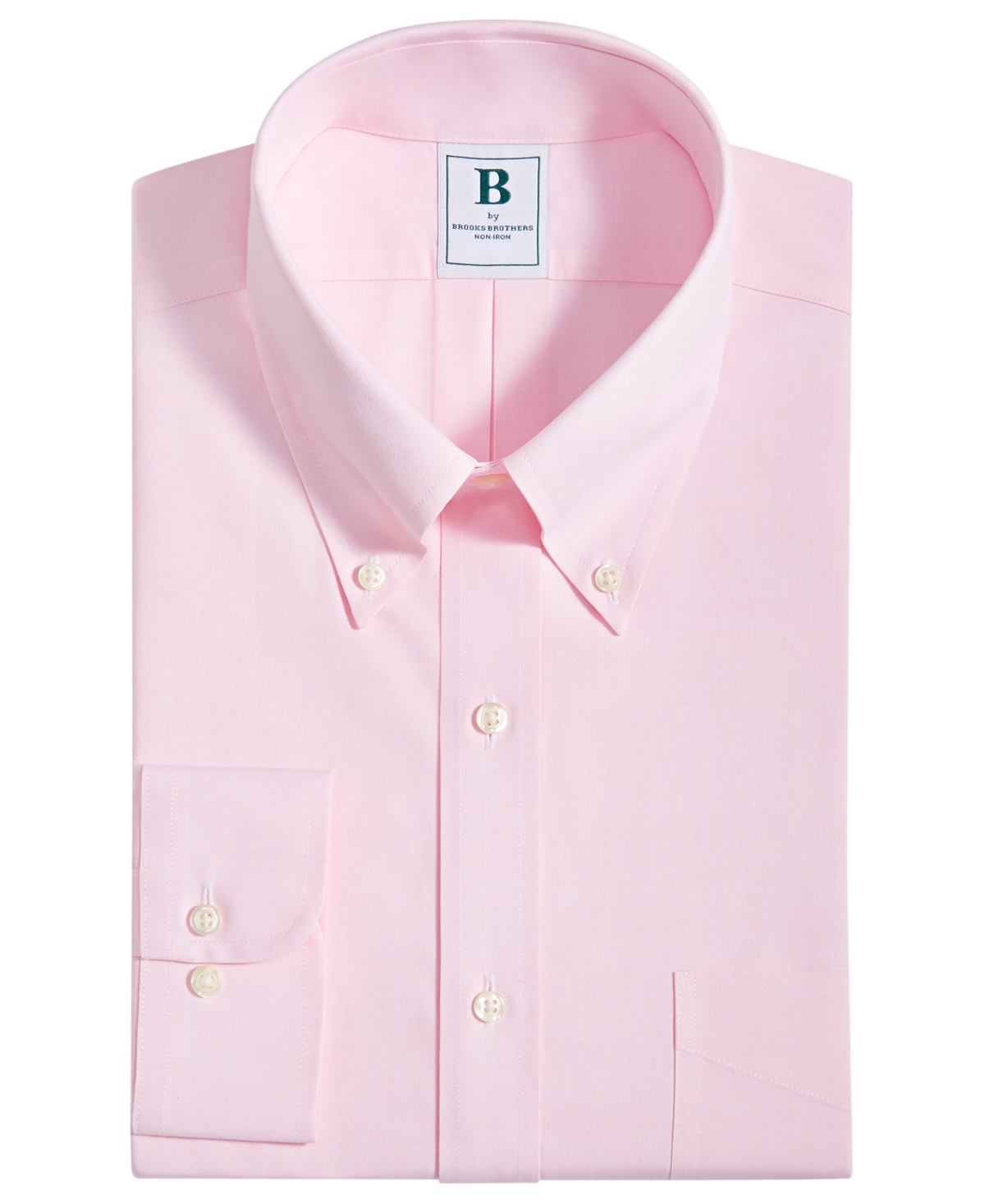 Brooks Brothers B By  Men's Regular Fit Non-iron Solid Dress Shirt In Pink