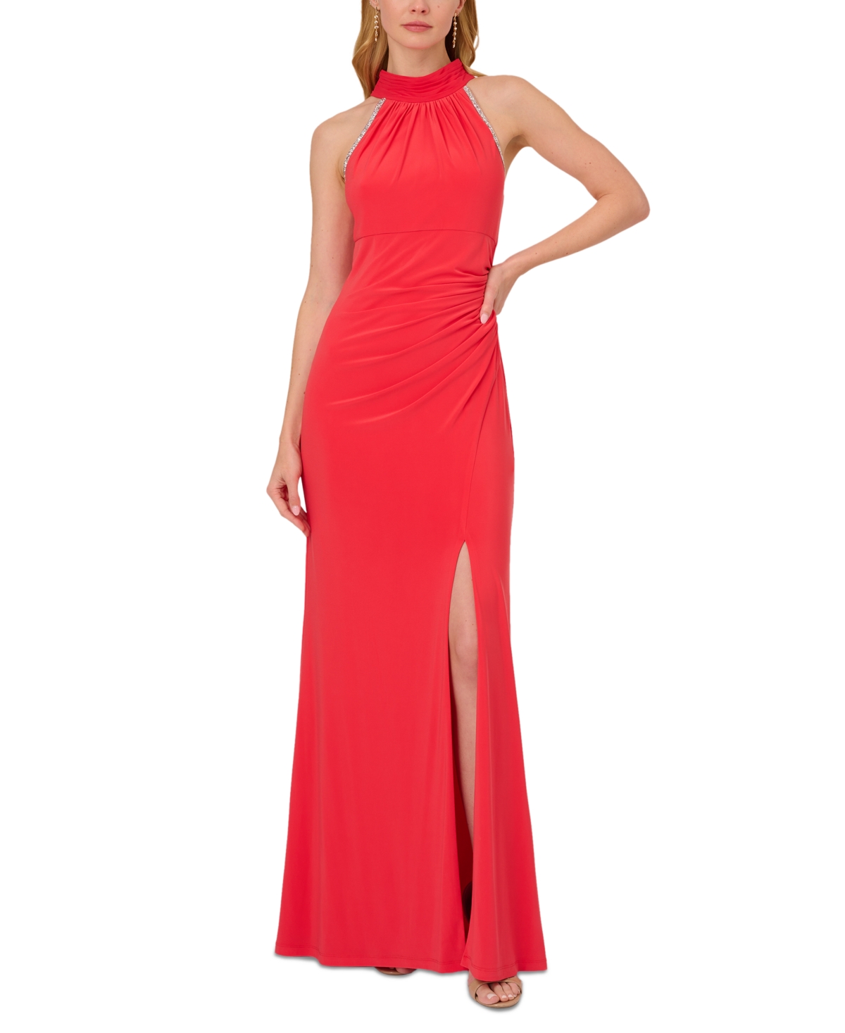 Adrianna papell halter gown discount