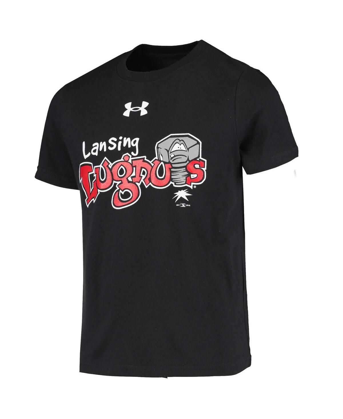 Under Armour Big Boys And Girls  Black Lansing Lugnuts Team Logo T-shirt In Black