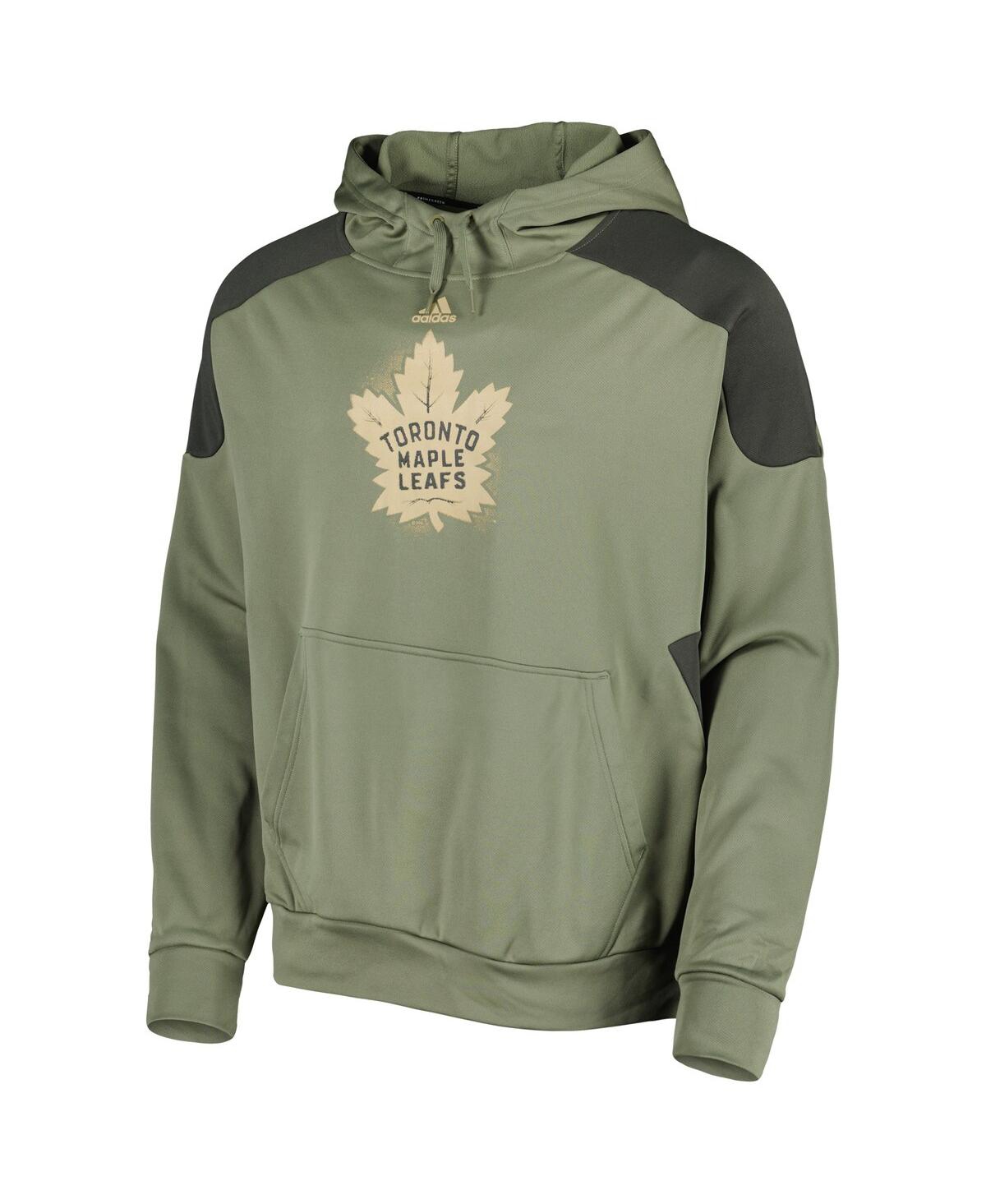 Shop Adidas Originals Men's Adidas Olive Toronto Maple Leafs Military-inspired Appreciation Pullover Hoodie