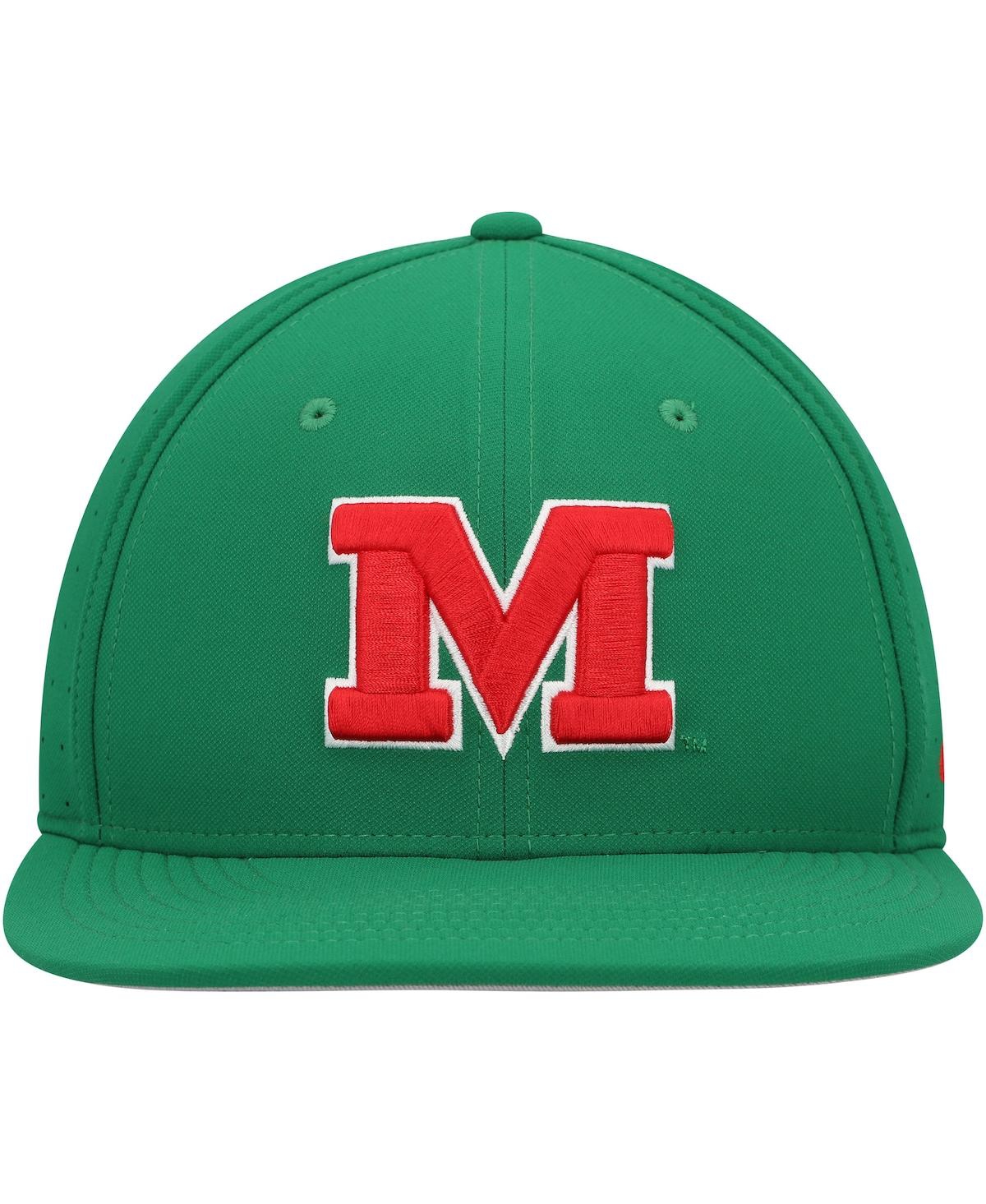 Shop Nike Men's  Green Ole Miss Rebels Aero True Baseball Performance Fitted Hat
