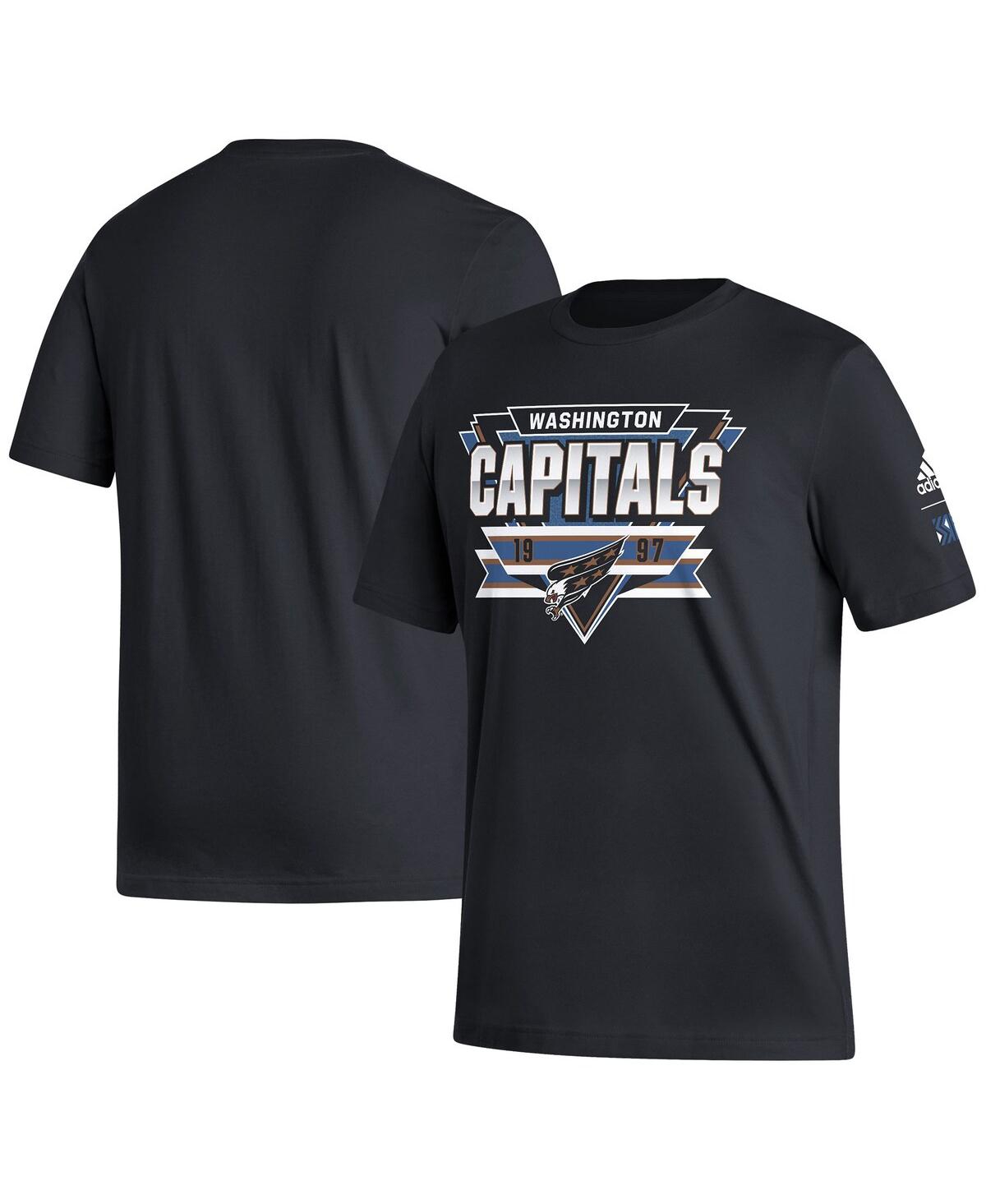 Shop Adidas Originals Men's Adidas Black Washington Capitals Reverse Retro 2.0 Fresh Playmaker T-shirt