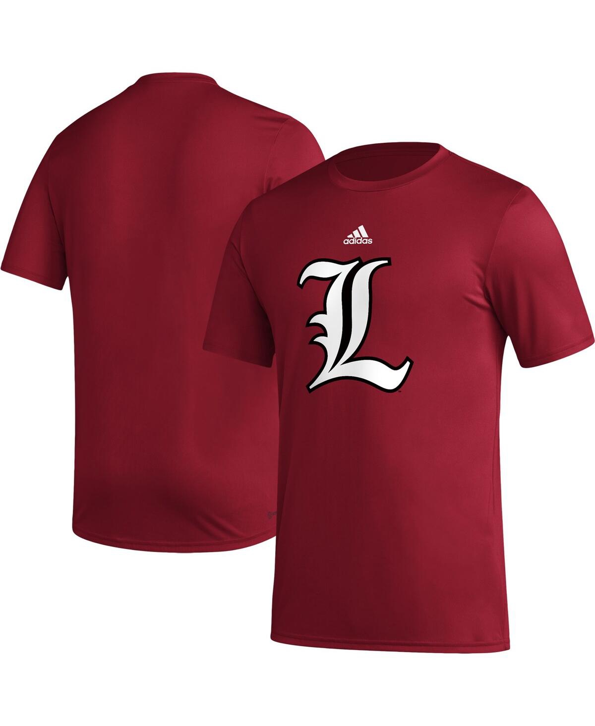 Shop Adidas Originals Men's Adidas Red Louisville Cardinals Basics Secondary Pre-game Aeroready T-shirt