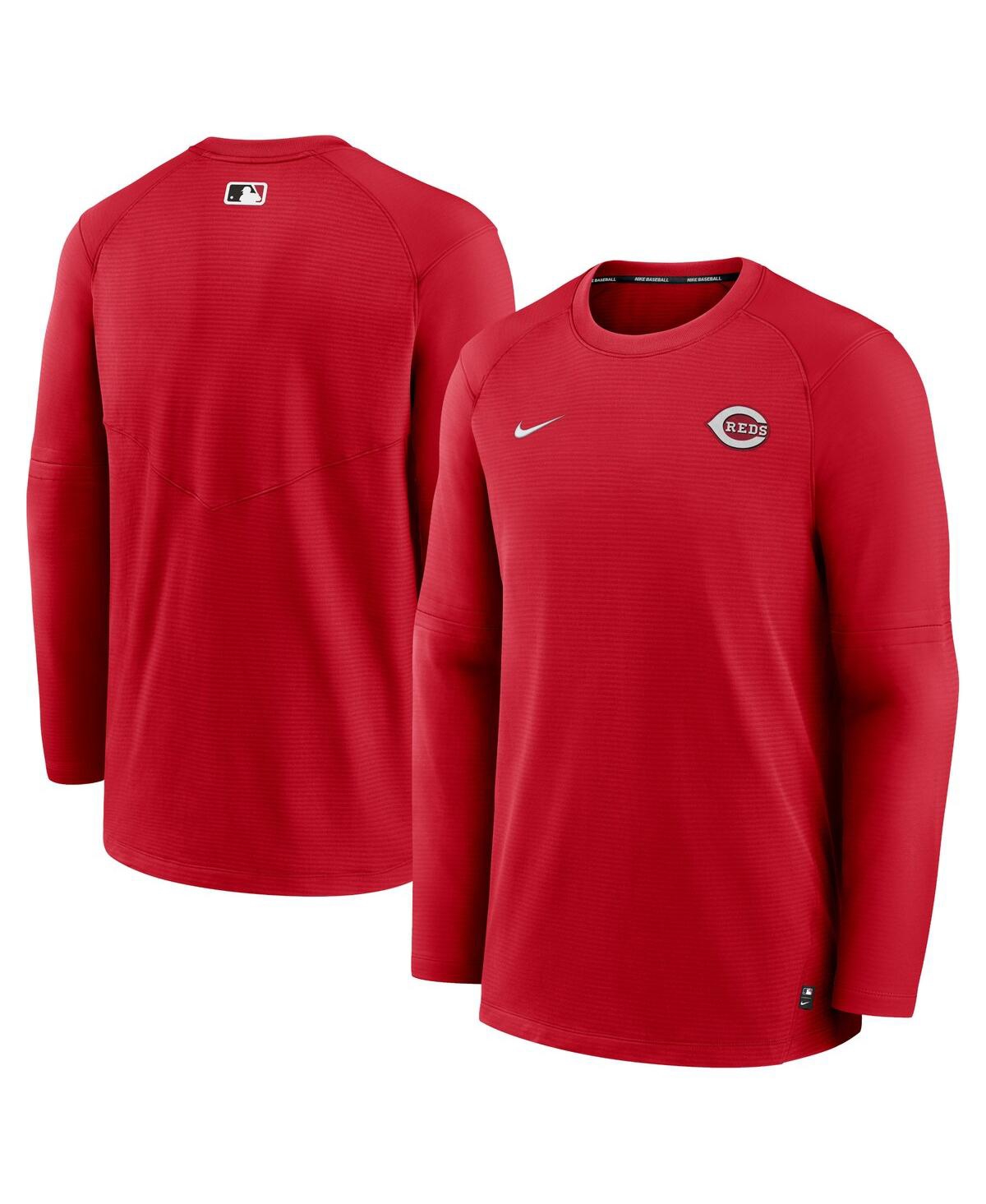 Men's NikeCincinnati Reds Authentic Collection Logo Performance Long Sleeve T-shirt - Red