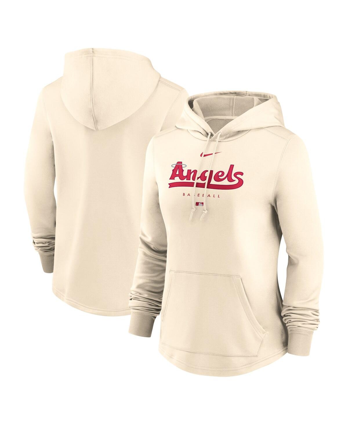 Nike Women's  Cream Los Angeles Angels City Connect Pregame Performance Pullover Hoodie In Cream