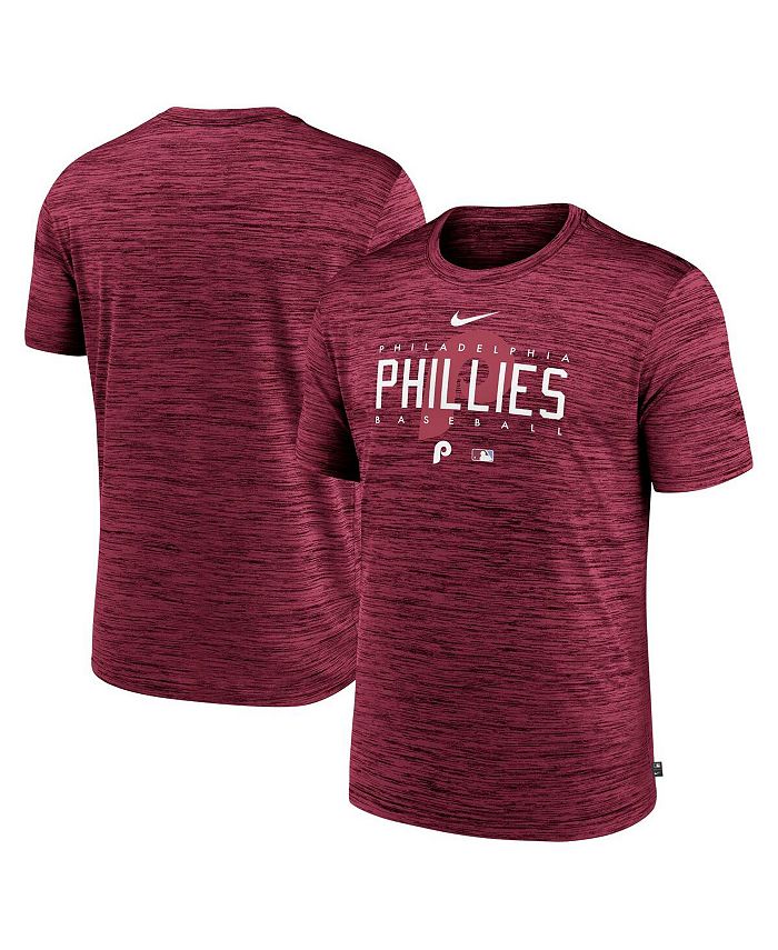 Nike Men's Burgundy Philadelphia Phillies Authentic Collection Velocity Performance Practice T 