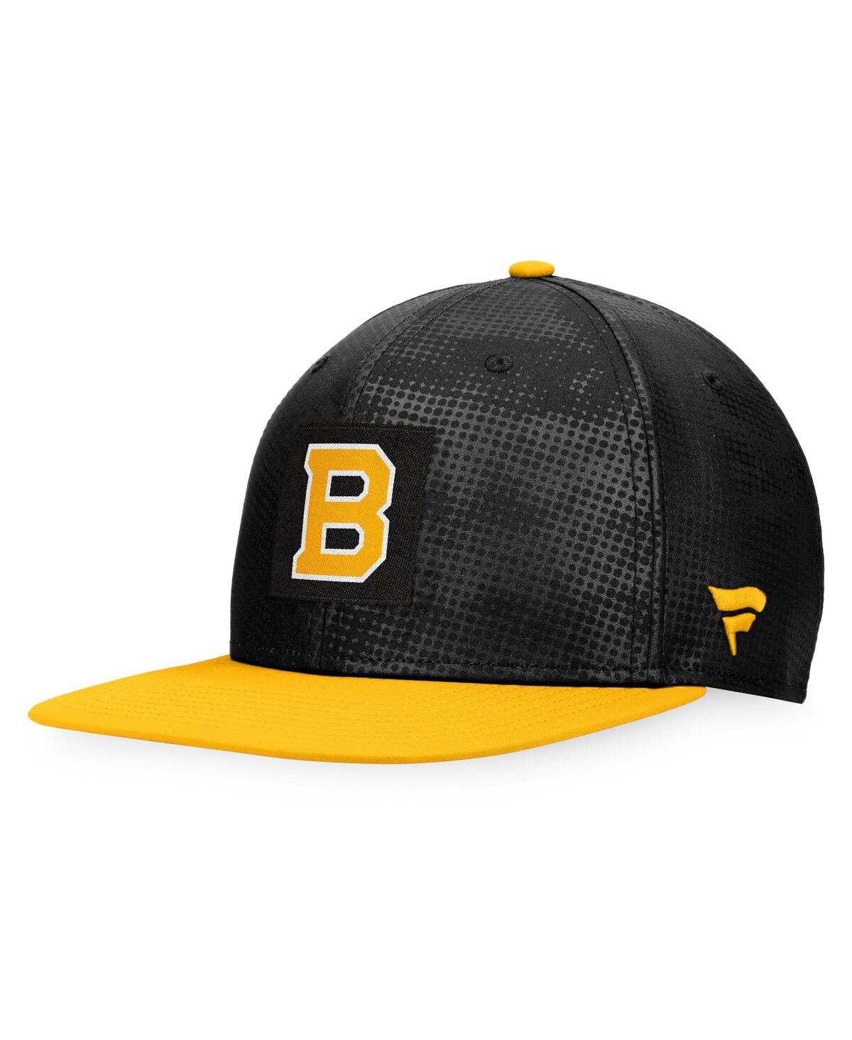 Shop Fanatics Men's  Black, Gold Boston Bruins Authentic Pro Alternate Logo Snapback Hat In Black,gold