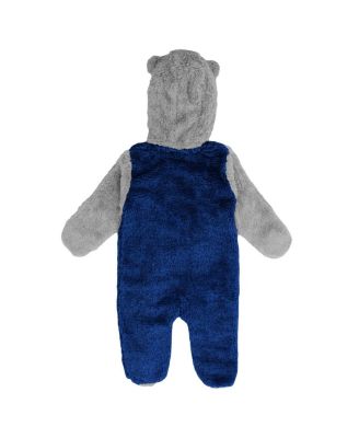 Newborn and Infant Boys and Girls Blue Tampa Bay Lightning Game Nap Teddy Fleece Bunting Full-Zip Sleeper