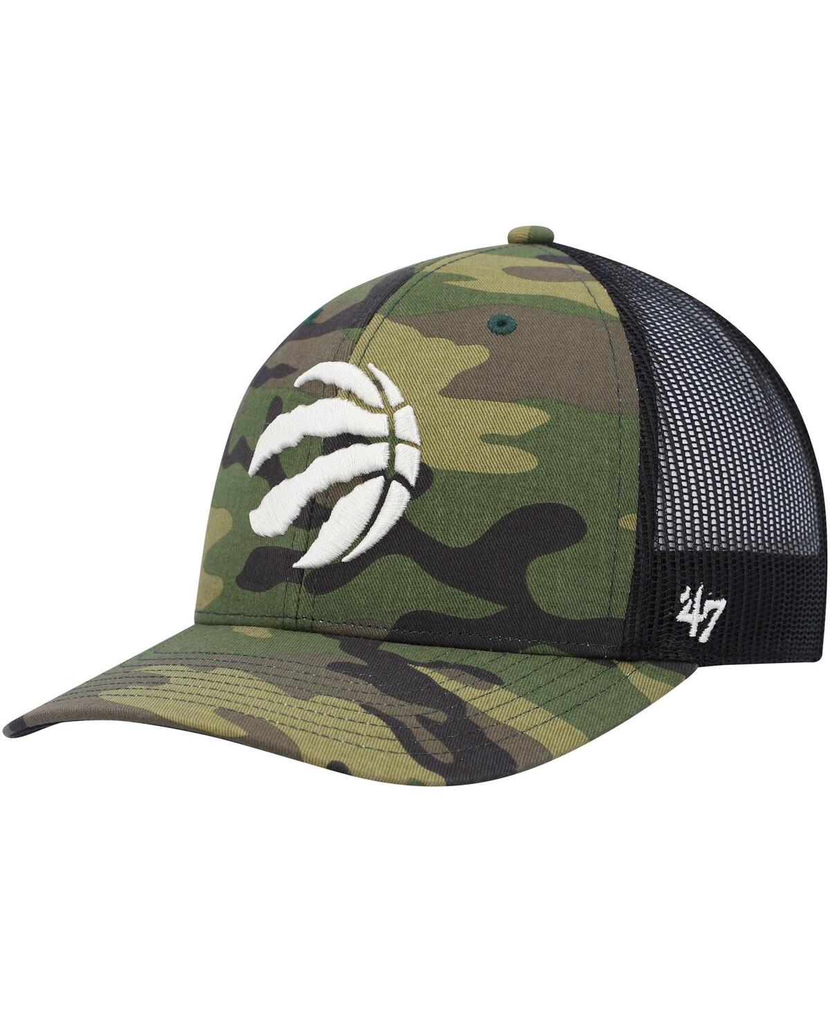 Men's '47 Brand Black Toronto Raptors Trucker Snapback Hat - Black