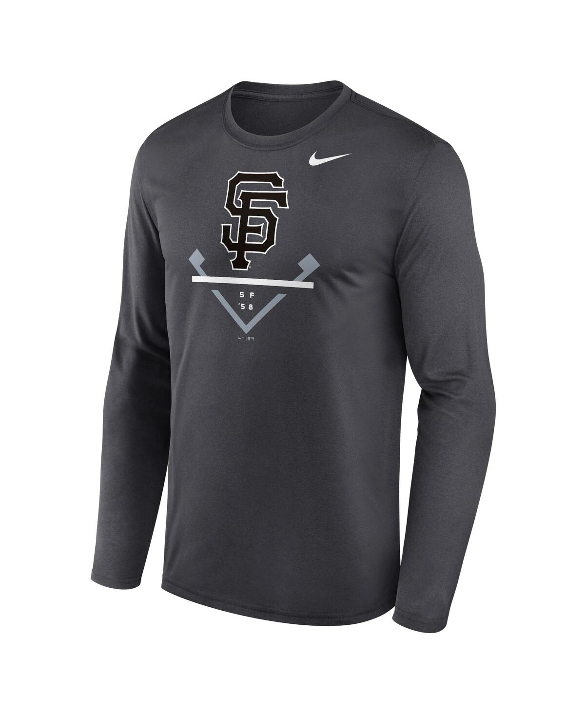 Nike Anthracite San Francisco Giants Icon Legend Performance Long Sleeve T-shirt In Anthracite