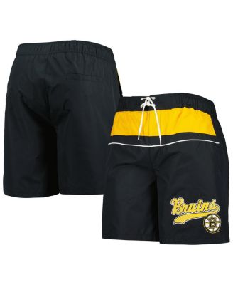 Men's Black Boston Bruins Freestyle Volley Swim Shorts