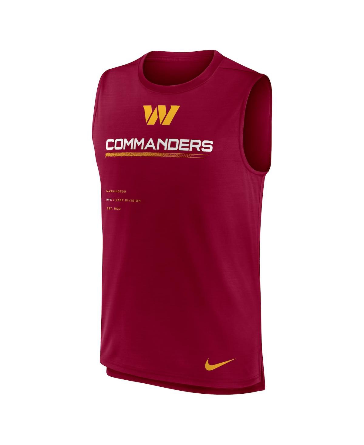 Shop Nike Men's  Burgundy Washington Commanders Muscle Trainer Tank Top