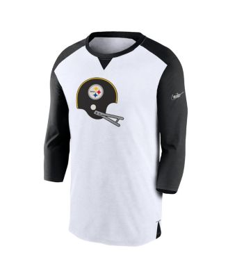 Men's White, Black Pittsburgh Steelers Rewind 3/4-Sleeve T-shirt