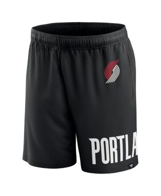 Men's Black Portland Trail Blazers Free Throw Mesh Shorts