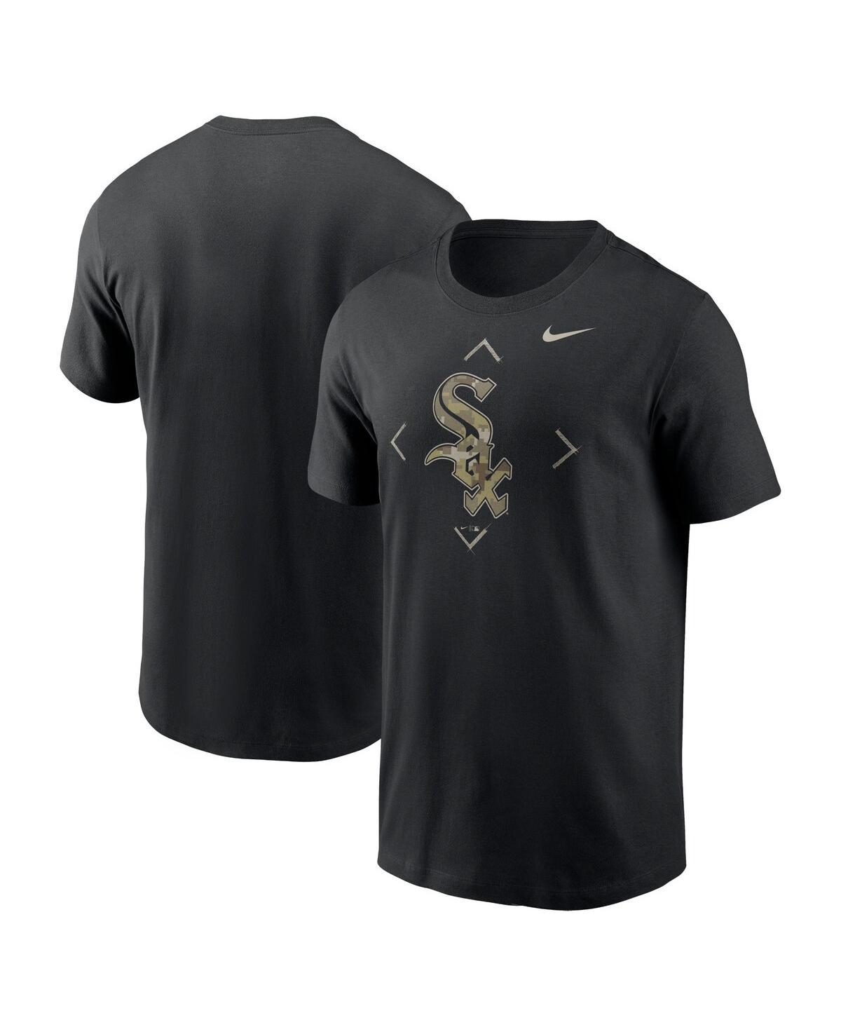 Shop Nike Men's  Black Chicago White Sox Camo Logo T-shirt