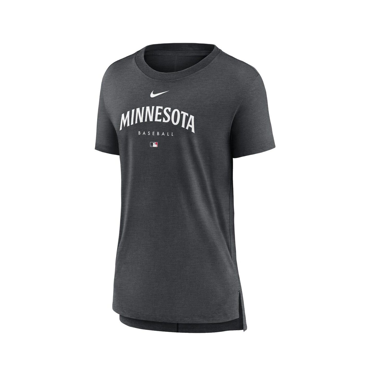 Женская футболка Nike Minnesota Twins Heather Charcoal Authentic Collection Early Work Tri-Blend — фото 3