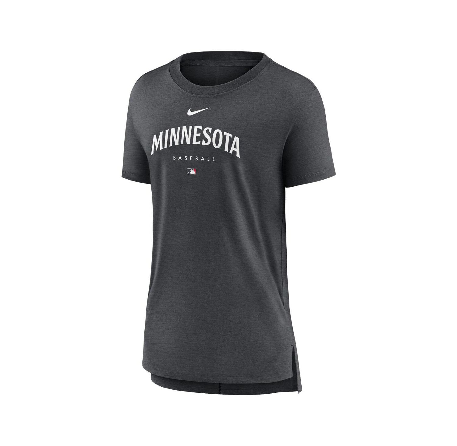 Women's Minnesota Twins Heather Charcoal Authentic Collection Early Work Tri-Blend T-shirt