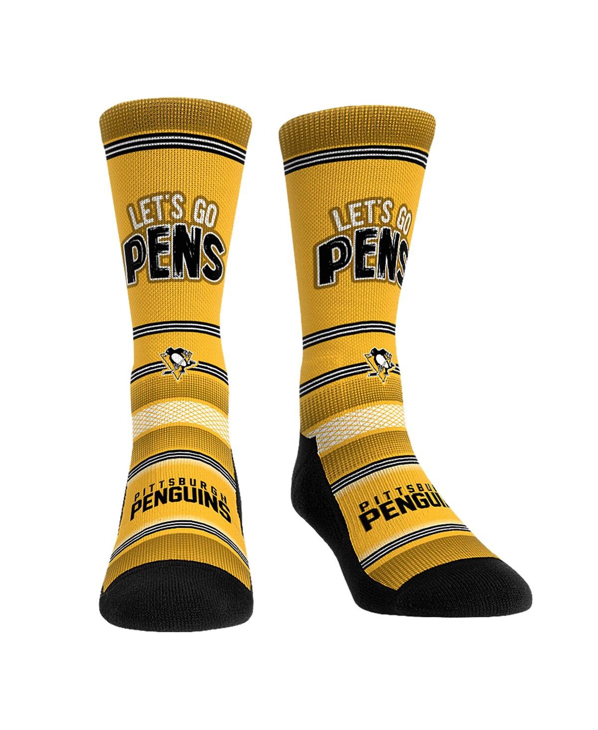 Rock 'em Men's And Women's  Socks Pittsburgh Penguins Team Slogan Crew Socks In Multi