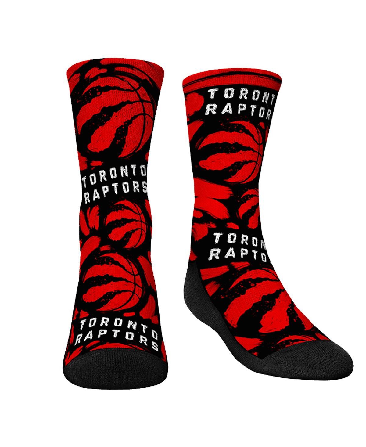 Rock 'em Kids' Youth Boys And Girls  Socks Toronto Raptors Allover Logo And Paint Crew Socks In Multi