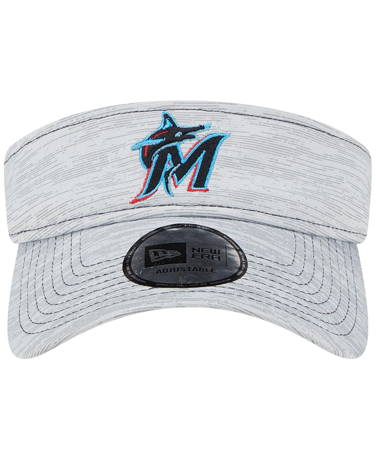 New Era Gray Miami Marlins Adjustable Visor In Gray