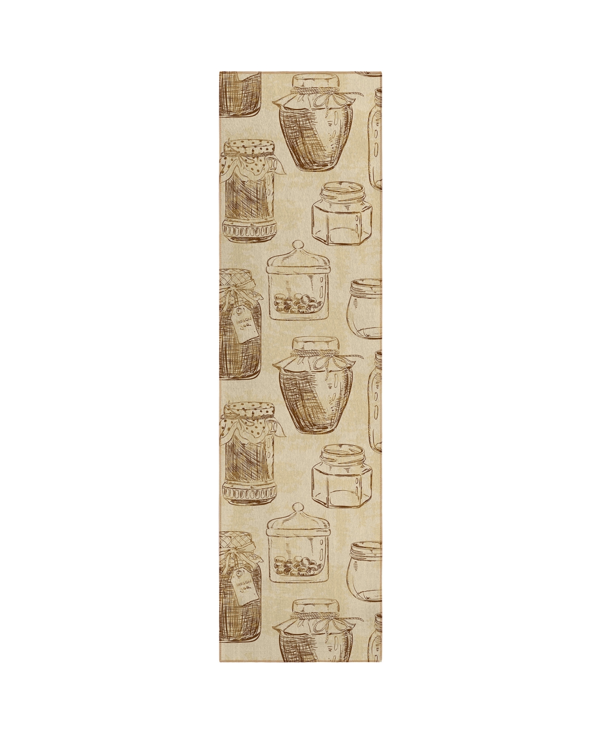 D Style Kendall Kitchen Ke18 2'3" X 7'6" Runner Area Rug In Camel