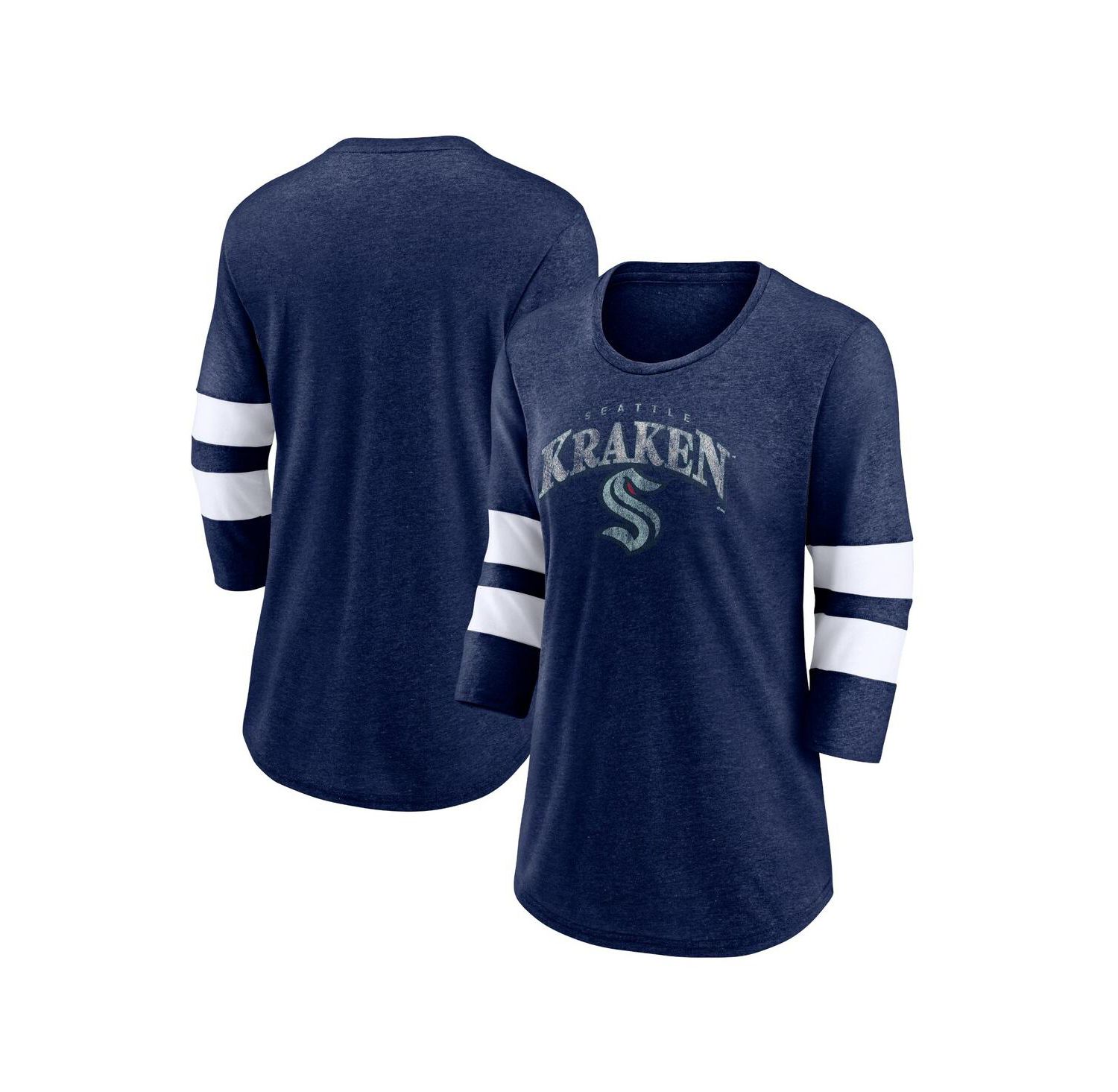 Men's Heather Navy Seattle Kraken Special Edition 2.0 Barn Burner 3/4 Sleeve T-shirt
